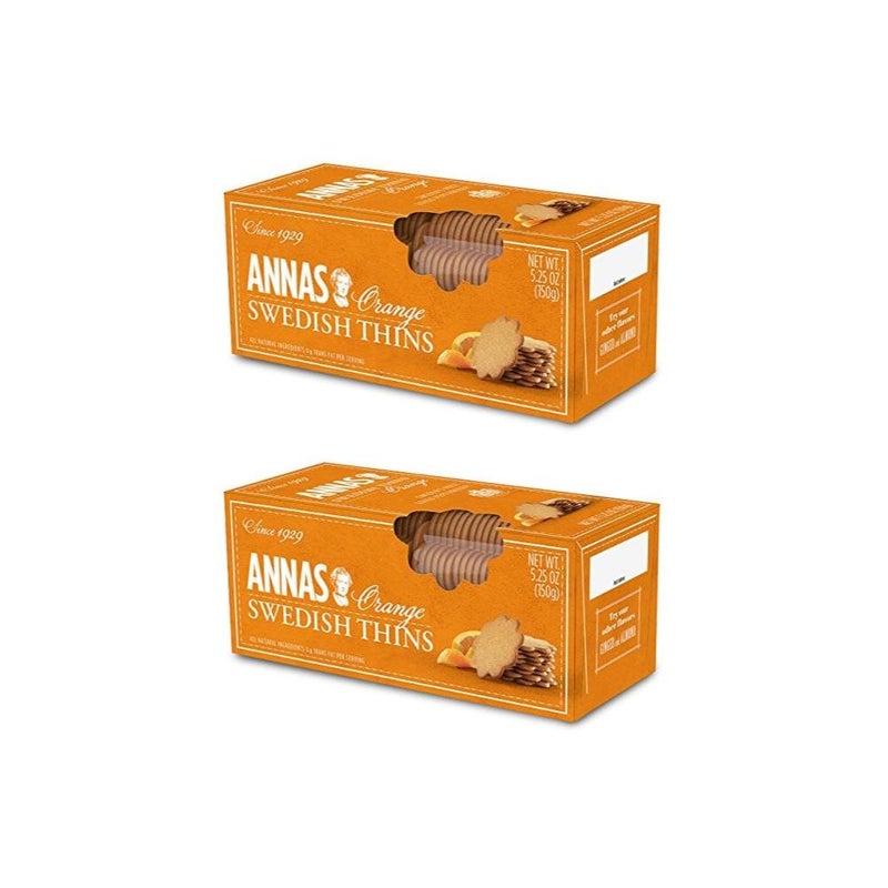 Anna's Orange Thins Swedish Cookies 5.25 Oz (Pack of 2)